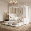 Lit plateforme à baldaquin avec gigogne et trois tiroirs de rangement, beige-2005490138-2003105564