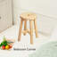 Banc rond en bois, monture en bois massif de 45,72 cm, petit banc à langer en bois, banc de commode en bois massif, banc de plante, capacité de 350 lb