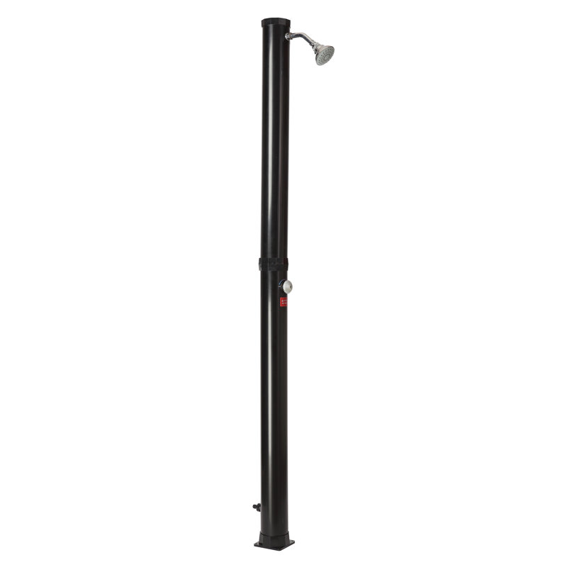 Sunneday Black Aluminum Solar Outdoor Shower with 6 Gallon Tank