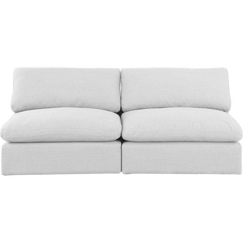 Canapé modulaire en lin Hurlow, Blanc