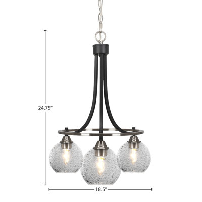 Lustre 3 lumières avec verre 5,75 "Ampere Paramount