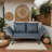 1 PCS Foldable Patio Wicker Side Bench – Grey Wicker with Dark Grey Cushion, Outdoor Backyard Conversation Seating