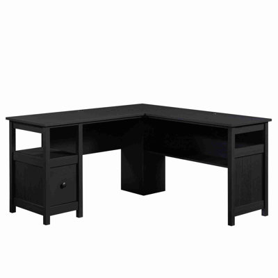 Traditional L-Shaped Desk with File Drawer