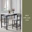 Modern Dining Table And Chairs For 2, Marble Finishes Dining Table Set With 2 Upholstered Chairs, Kitchen Table Set Bar Pub Set For Breakfast Nook