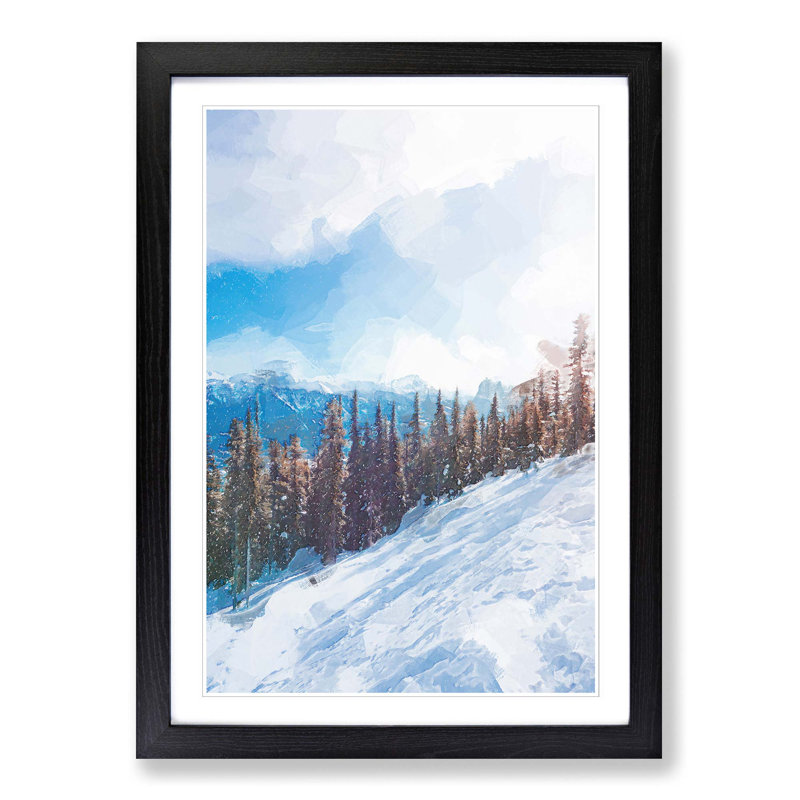 Revelstoke Mountain in Canada in Abstract - Picture Frame Graphic Art Print, Black Framed, 36cm H x 27cm W x 2cm D