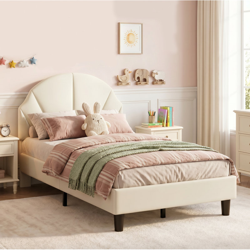 Bed, 90 x 190cm, Beige