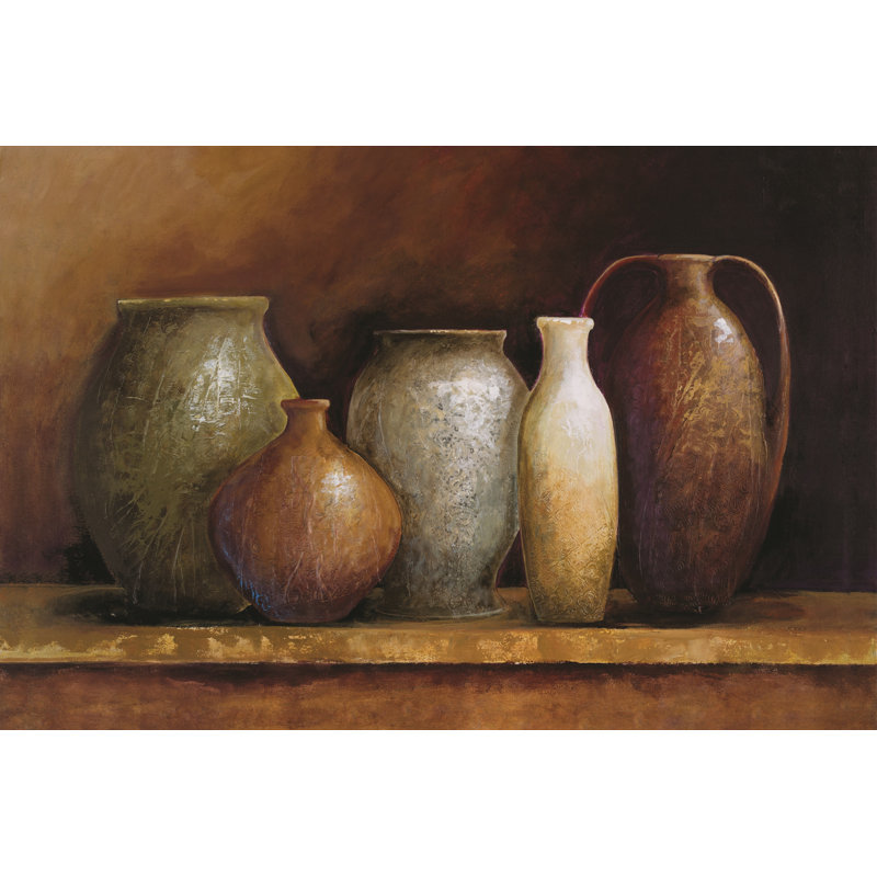 Brown Pots - Wrapped Canvas Painting, 51cm H x 76cm W x 3.8cm D