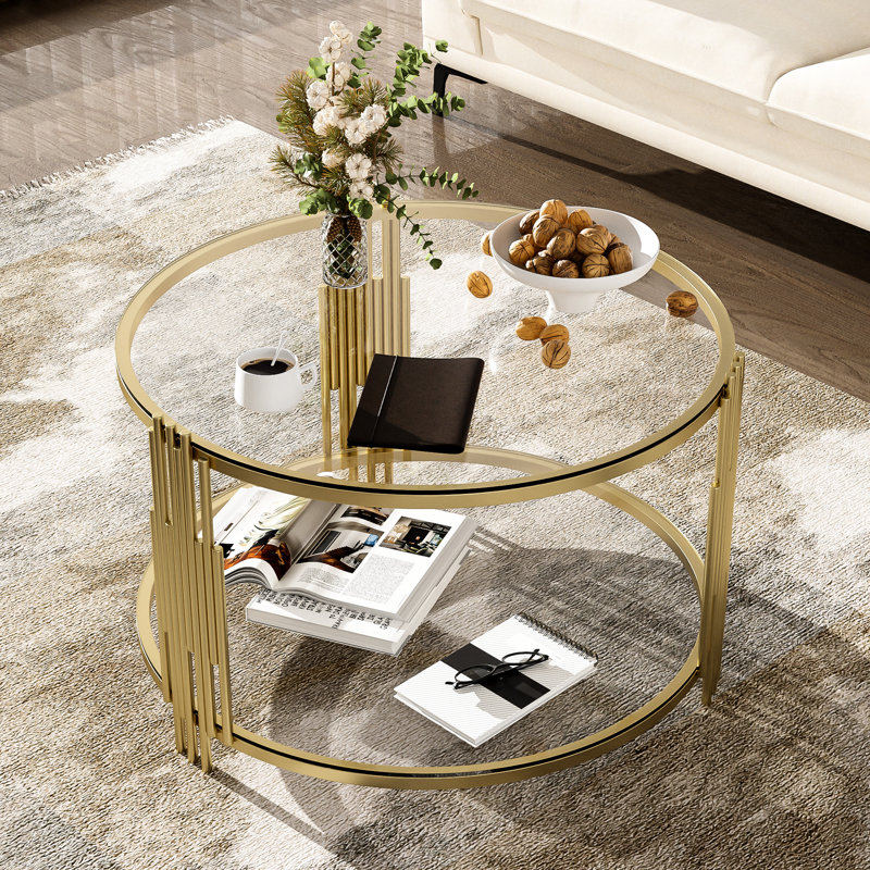 Table basse 31,5 po Modern, H 19,49 po x L 32,21 po x l 32,14 po, Transparent