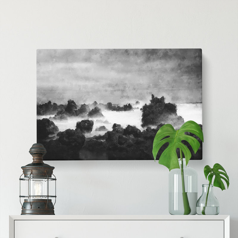 Waves Against the Rock - Wrapped Canvas, 50cm H x 76cm W x 3cm D