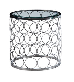 Ida Glass Top Pedestal End Table