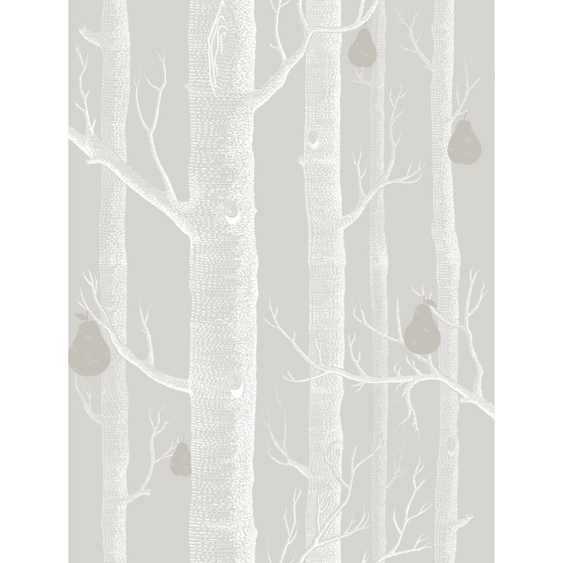 Contemporary Restyled Floral Wallpaper Roll, Gray/White/Silver