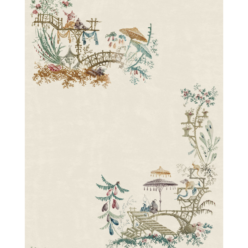 The Transylvanian Manor Toile Wallpaper Roll, Taupe/Brown/Green