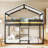 Twin Over Twin Wood Bunk Bed With Tent, Espresso