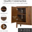 Armoire de rangement moderne à 2 portes, buffet, buffet, armoire multimédia, armoire, table d'appoint, bibliothèque avec panneaux Reeded et tablettes réglables - noyer
