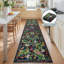 Tapis de couloir botanique 2 x 10 pour couloirs antidérapants, longs tapis de couloir de la jungle Boho lavables, tapis de couloir floral doux pour les oiseaux, le couloir, la chambre à coucher, la salle de bain (vert foncé)