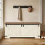 Coffre de rangement 47,2 po, grand coffre de rangement avec 2 charnières, banc en bois de style campagnard, coffre de rangement relevable, coffre d'entrée pour chambre à coucher, salon, blanc-110526352-110526353