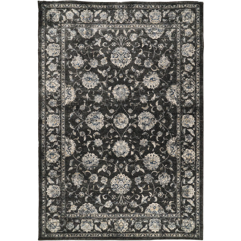Tapis crème/gris oriental Attell, Rectangle 6 pi 7 po x 9 pi 6 po