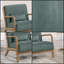 Chaise d'appoint moderne en velours côtelé avec structure en bois et coussin moelleux Sage-671487851