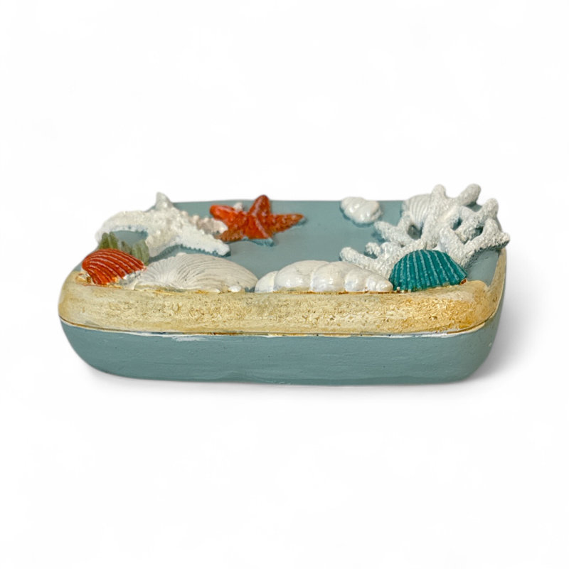 Seaside Splendor Coastal Bathroom Soap Dish Decorative Accent