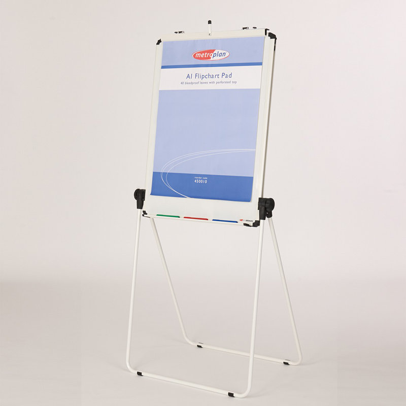 Symple Stuff Folding Adjustable Metal Flipchart Easel, White