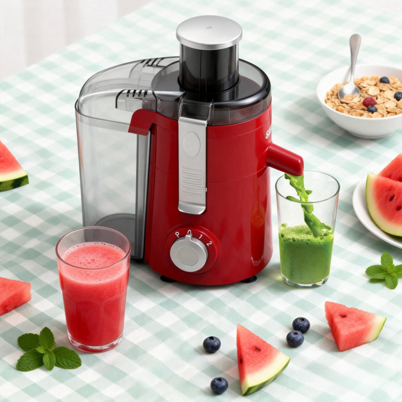 Extracteur de jus Sifene, compact, à grande vitesse, goulotte de 2,5 po, facile à utiliser et à nettoyer, sans BPA, Rouge