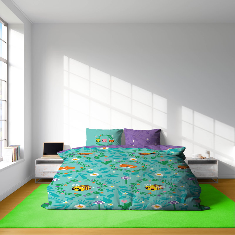 Minecraft Floral Fun Duvet Cover Set