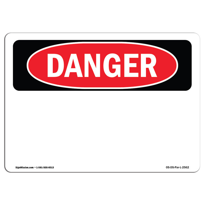 Danger Blank Write-on Sign, 12" H x 18" W x 0.1" D