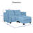 Cateleya L Shaped Sectional Sofa Upholstered Linen couch Loveseat with Ottoman, sleeper sofa-1158698317