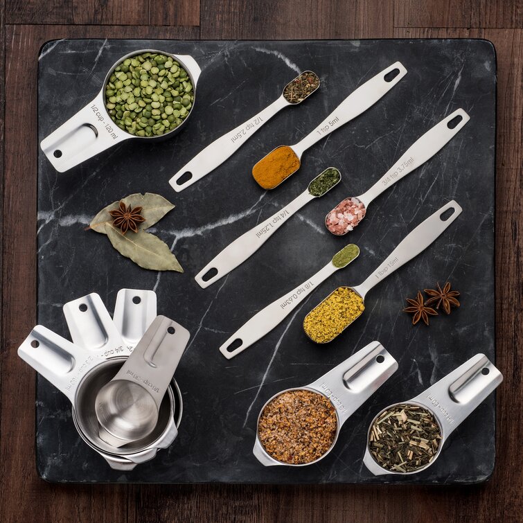 Vita Saggia 13 -Piece Stainless Steel Measuring Cup And Spoon Set