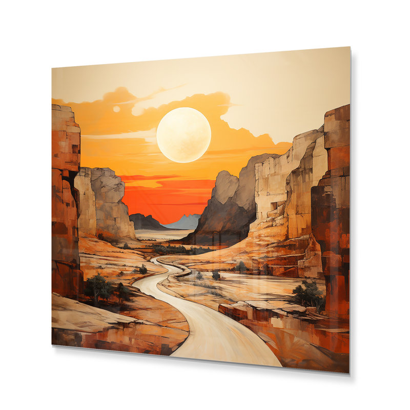 «Bold Landscape Canyon Desert», art mural en métal «Paysages», H 16 po x l 16 po x P 1 po