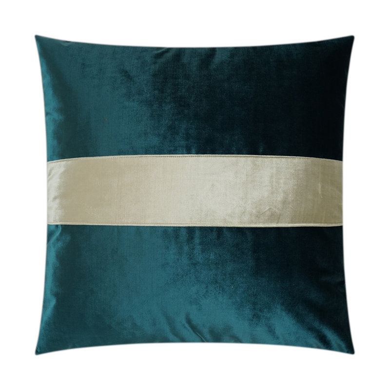 Iridescence Band Square Pillow Cover & Insert, Peacock, 22"H x 22"W