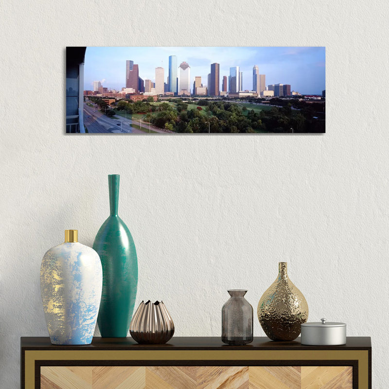 Houston TX - Wrapped Canvas Panoramic Print, 30.48 cm H x 91.44 cm W x 1.91 cm D