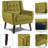 Jaqueze Upholstered Green Velvet Tufted Wide Back Armchair with Solid Wood Leg-1922718239