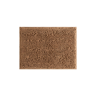Tapis de bain doux et absorbant en chenille avec envers en caoutchouc antidérapant