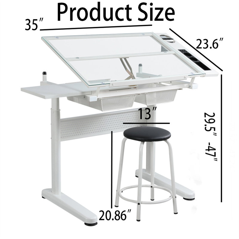 35'' x 23.6'' Sewing Table, White
