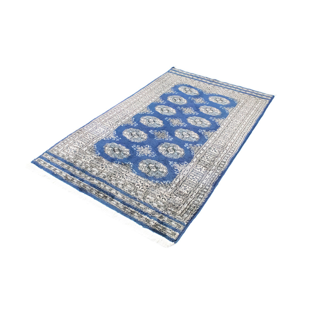 Hand Knotted Wool Blue Indoor/Outdoor Rug