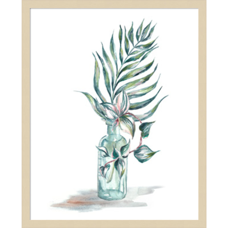 «Island Tropics Frond in Bottle I» par Tre Sorelle Studios, impression d'art mural en bois, H 25 po x l 21 po