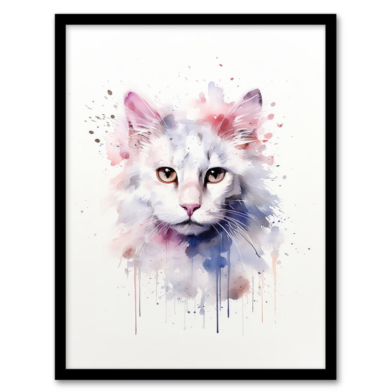 Pure White Cat - Single Picture Frame Print
