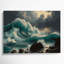 «Coastal Stormy Seas», art mural sur toile noire-1421609295