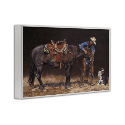 «Western Horse & Dog», art de la giclée encadrée par David Graham