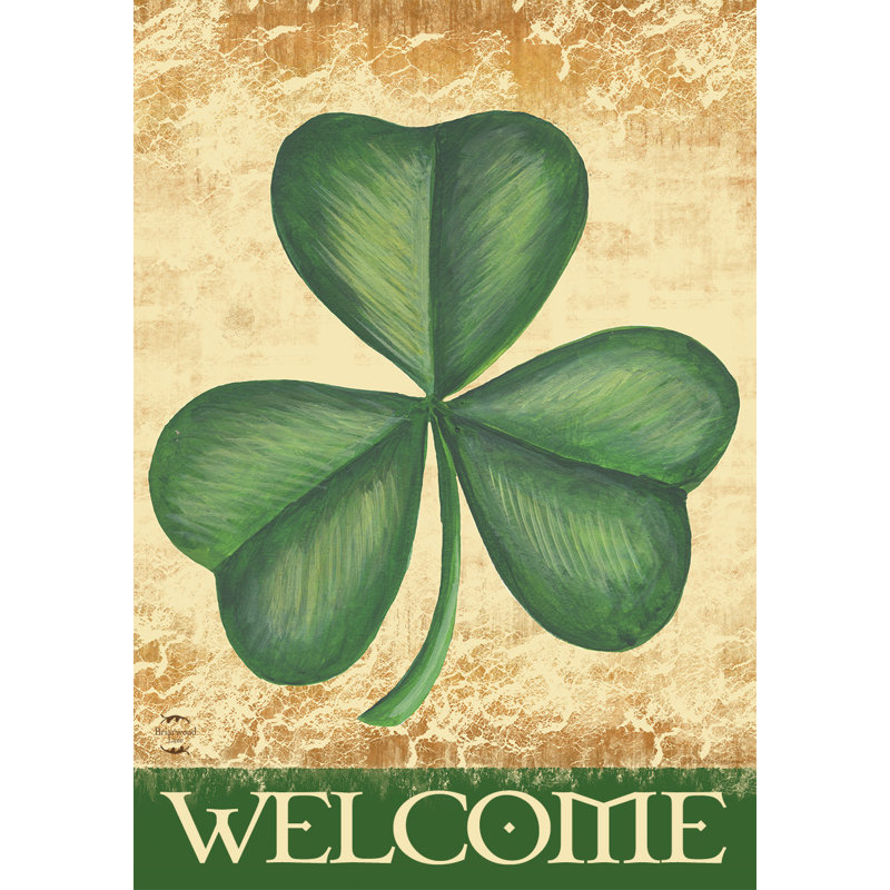 Drapeau de jardin Shamrock Welcome, Green/Beige