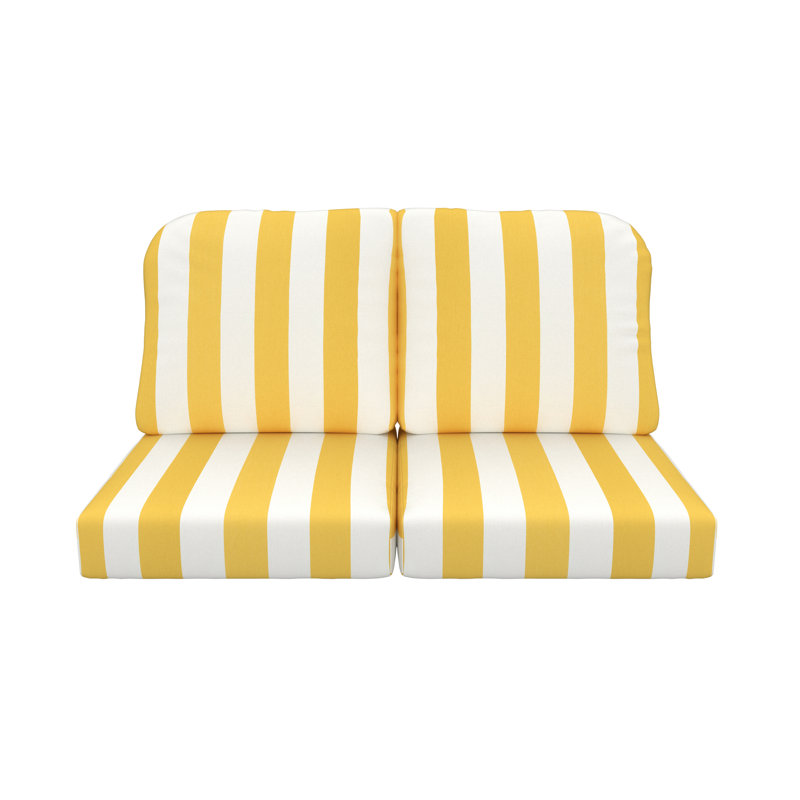 Amala Sunbrella® Indoor/Outdoor Loveseat Cushion, Sunbrella® Sail Away Sunflower