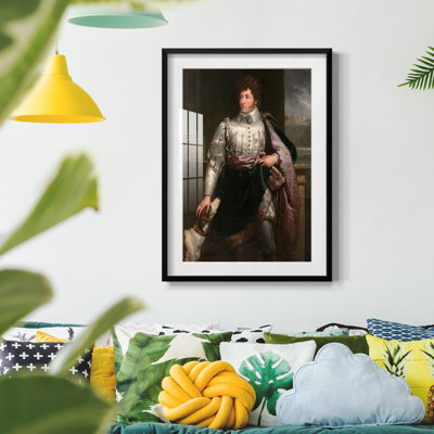 Vintage Portrait Print CXXXVI - Matted and Framed Under Acrylic Glass, Large Living Room Wall Art