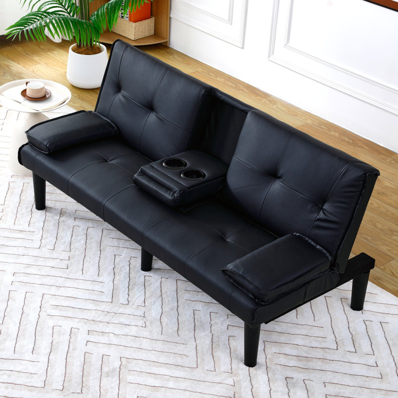 PVC Multi-Functional Sofa Bed With A Foldable And Cup Holder Design Makes It Extremely Convenient To Turn The Living Room Into A Guest Room