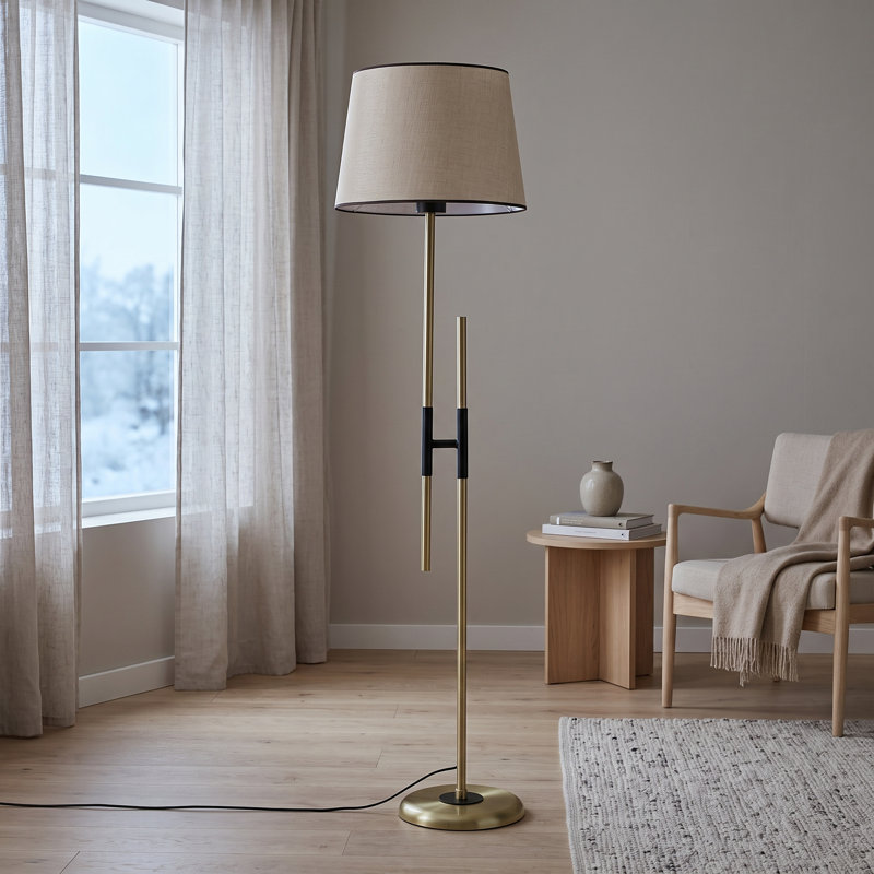 Koben Wicker Drum Shade Floor Lamp