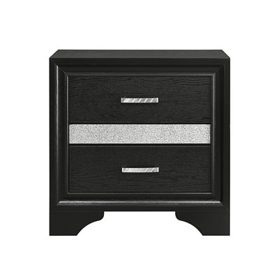 2 Drawers Nightstand With 1 Jewelry Drawer, Bed Side Table