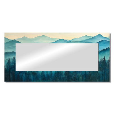 Woodland Peaks II - Landscape Mountains Mirror Wall Decor - Printed On Metal