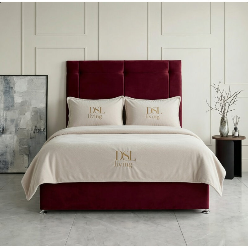 Kingsley Divan Bed, King, Maroon