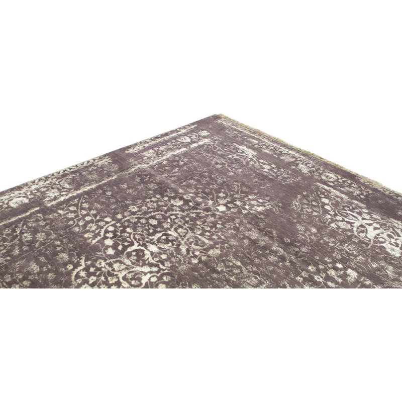 Tapis brun / blanc de haute qualité noué à la main