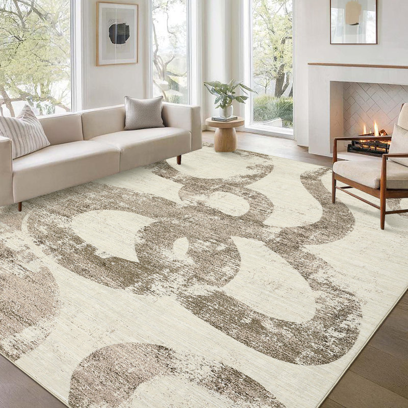 Washable Area Rug Living Room RugsModern Abstract Carpet Floor Rugs for Dining Room Kitchen Playroom Dorm, Rectangle 9' x 12'